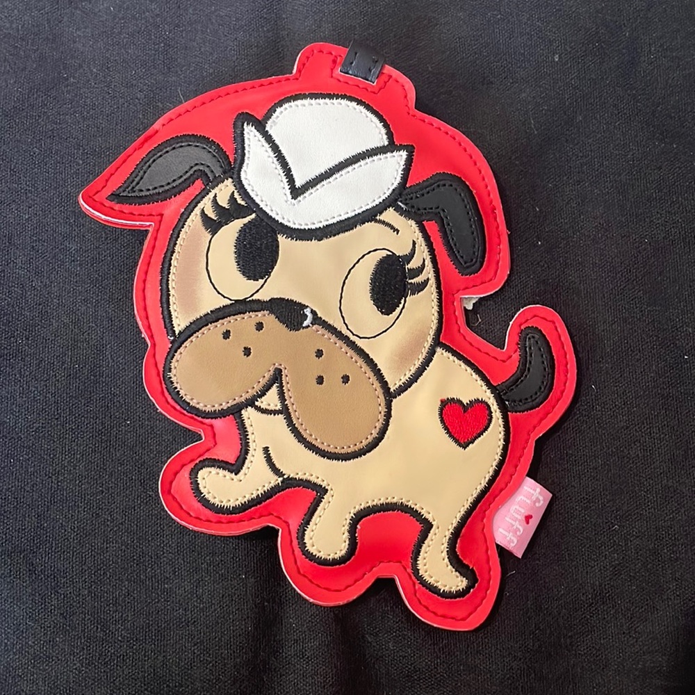 NWT- FLUFF LUGGAGE TAG - TATTOO SAILOR DOG